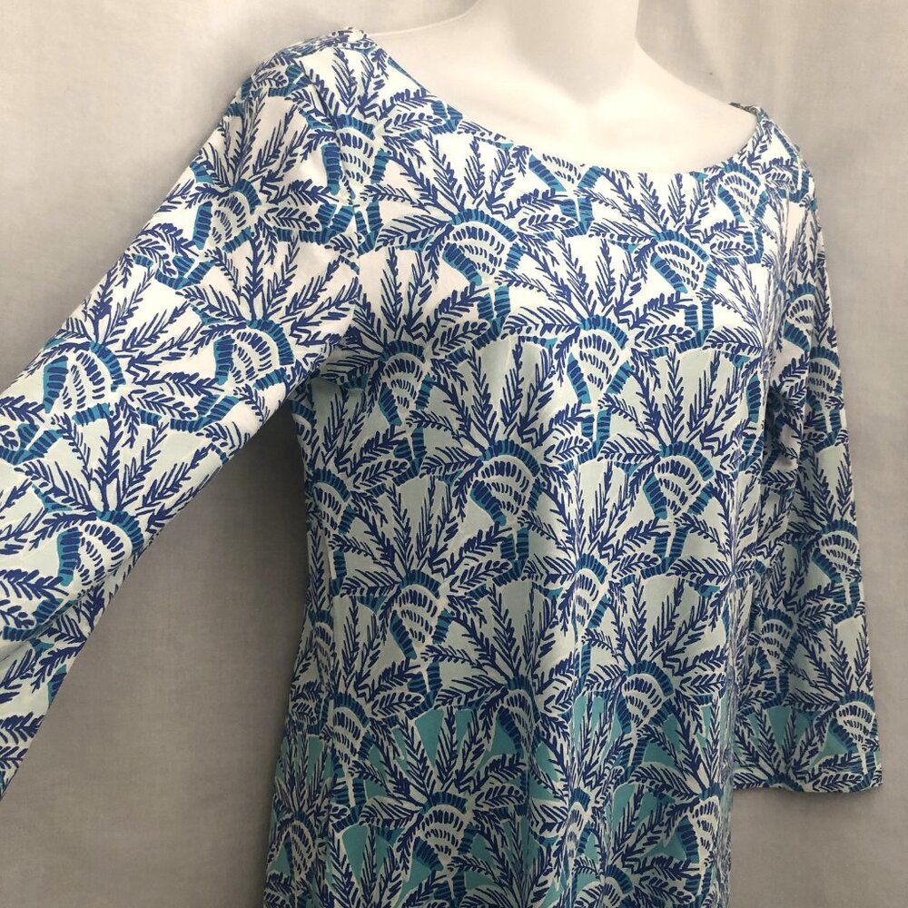 Lilly Pulitzer Bay Dress Whisper Blue Palm - Picture 4 of 9
